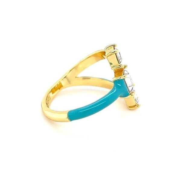 Pura Vida Teal/Pink Enamel Ring - Picture 3 of 10